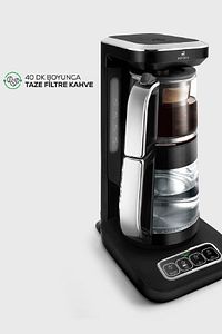 Robotea Pro 4 in 1 Konuşan Cam Çay Makinesi Black Chrome ürün fotoğrafı