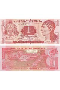 Honduras, 1 Lempira (2016) Çil Eski Yabancı Kağıt Para ürün fotoğrafı