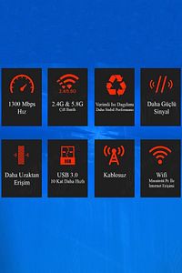 Yüksek Kalite Çift Antenli Ac1300 Mbps Dual(ÇİFT) Bant Usb 3.0 Adaptör Kablosuz Usb Wifi Adaptörü ürün fotoğrafı