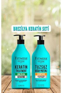 Saç Düzleştirici Keratin Bakımı Brezilya Fönü & Parabensiz Buğday Proteinli Tuzsuz Şampuan Seti ürün fotoğrafı