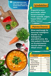Sebzeli Mercimek Çorbası Karışımı (TUZSUZ - DOMATESSİZ - 50 GRAM) ürün fotoğrafı