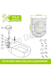 , Diamond Klozet Kapağı, Beyaz, Yavaş Kapanan, Pp ürün fotoğrafı