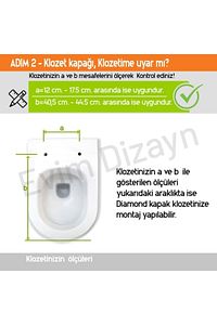 , Diamond Klozet Kapağı, Beyaz, Yavaş Kapanan, Pp ürün fotoğrafı