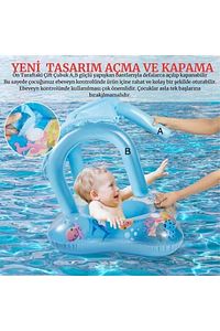 BABY FLOAT BEBEK & ÇOCUK GÖLGELİKLİ DENİZ SİMİDİ-CAN SİMİDİ-BEBEK BOTU-0-5 YAŞ-ŞİŞME BOT ürün fotoğrafı
