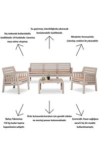 Lara 3 1 1 S Bahçe Takımı Balkon - Bahçe - Teras Mobilyası / Cappucino ürün fotoğrafı
