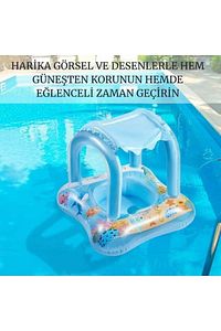 BABY FLOAT BEBEK & ÇOCUK GÖLGELİKLİ DENİZ SİMİDİ-CAN SİMİDİ-BEBEK BOTU-0-5 YAŞ-ŞİŞME BOT ürün fotoğrafı