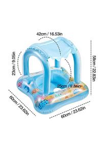 BABY FLOAT BEBEK & ÇOCUK GÖLGELİKLİ DENİZ SİMİDİ-CAN SİMİDİ-BEBEK BOTU-0-5 YAŞ-ŞİŞME BOT ürün fotoğrafı