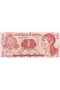 Honduras, 1 Lempira (2016) Çil Eski Yabancı Kağıt Para ürün fotoğrafı