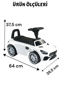 Sesli Kapısı Açılabilen Sürmeli İlk Arabam 64 cm - Mercedes Super Car Sürmeli Araba ürün fotoğrafı