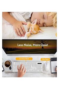 Kablosuz Klavye Mouse Seti Türkçe Q Klavye Sessiz Usb’li Klavye Fare Set Beyaz ürün fotoğrafı