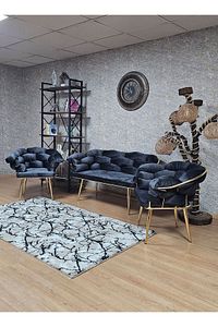 Gold Kaplama - Füme Döşeme | Balon Çay Seti | Balkon Koltuk | Berjer | Balkon Çay Seti ürün fotoğrafı