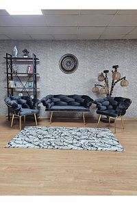 Gold Kaplama - Füme Döşeme | Balon Çay Seti | Balkon Koltuk | Berjer | Balkon Çay Seti ürün fotoğrafı