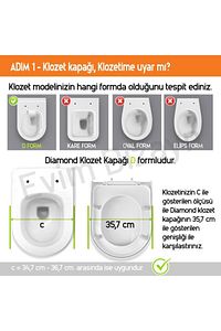 , Diamond Klozet Kapağı, Beyaz, Yavaş Kapanan, Pp ürün fotoğrafı