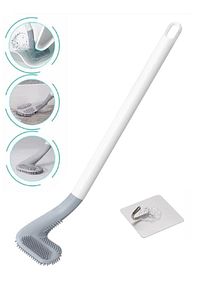 Golf Tasarımlı Silikon Banyo Tuvalet Klozet Temizleme Fırçası Ve Tutucu Set ürün fotoğrafı