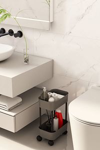 Lizbon Çok Amaçlı 2 Katlı Evye Altı Düzenleyici Dolap Içi Tegah Altıtekerlekli Organizer ürün fotoğrafı