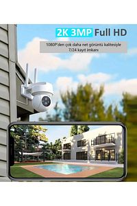 AKILLI KAMERA DIŞ MEKAN CT-4051 IP66 1080P GECE GÖRÜŞLÜ SİRENLİ ürün fotoğrafı