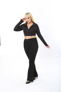 Ispanyol Paça Likralı Büyük Beden Jeans Pantolon ürün fotoğrafı