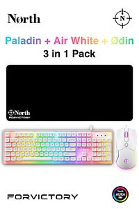 Paladin Mekanik Hisli Oyuncu Klavyesi Air White Oyuncu Mouse Odin Mousepad Bundle ürün fotoğrafı