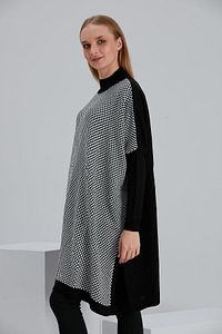 Regular Fit Hamile Tunik Panço Kareli Akrilik örgü ürün fotoğrafı