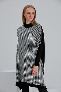 Regular Fit Hamile Tunik Panço Kareli Akrilik örgü ürün fotoğrafı