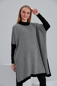 Regular Fit Hamile Tunik Panço Kareli Akrilik örgü ürün fotoğrafı