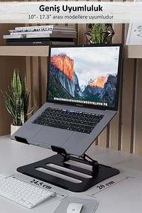 Katlanabilir Telefon Tutuculu Tüm Modellerle Uyumlu Ayarlanabilir Notebook Laptop Standı Yükseltici ürün fotoğrafı