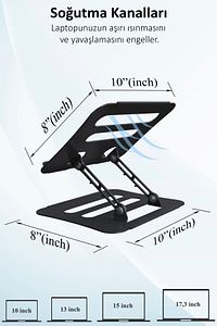 Katlanabilir Telefon Tutuculu Tüm Modellerle Uyumlu Ayarlanabilir Notebook Laptop Standı Yükseltici ürün fotoğrafı