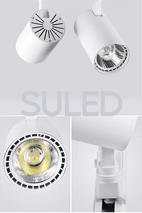 Spot Işık 3'lü Set Beyaz Led Işıklı Beyaz Kasa 30w 1 Metre Raylı 3 Adet Ray Spot Lamba Armatür ürün fotoğrafı