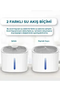 Kedi Köpek Su Pınarı Otomatik Kedi Su Şelalesi, Led Işıklı Kedi Su Sebili, Ultra Sessiz 3 Litre ürün fotoğrafı