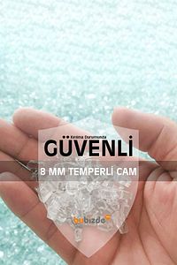 Cam Etejer Rafı - Cam Raf - Banyo Rafı - Duvar Rafı - Mutfak Rafı 12x50cm Temperli Şeffaf Cam ürün fotoğrafı