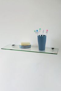 Cam Etejer Rafı - Cam Raf - Banyo Rafı - Duvar Rafı - Mutfak Rafı 12x50cm Temperli Şeffaf Cam ürün fotoğrafı