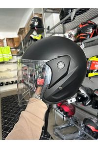 Kask Yarım Yazlık Motosiklet Kaskı Açık Kask Siyah A- Kalite ürün fotoğrafı