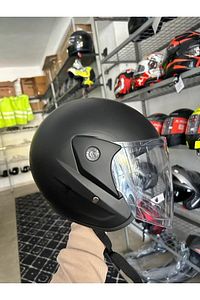 Kask Yarım Yazlık Motosiklet Kaskı Açık Kask Siyah A- Kalite ürün fotoğrafı
