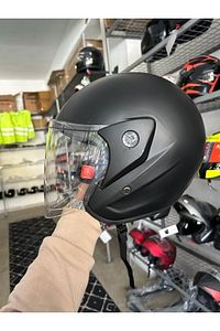Kask Yarım Yazlık Motosiklet Kaskı Açık Kask Siyah A- Kalite ürün fotoğrafı