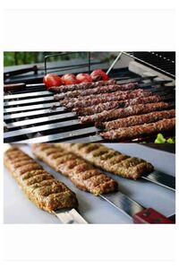 6 Adet Profosyonel Paslanmaz Metal Kıyma Şiş (Adana-Urfa-Antep Kebap Şişi) ürün fotoğrafı