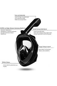 Full Face Şnorkel Tam Yüz Dalış Maskesi Maske Set L/xl Rs72601 ürün fotoğrafı