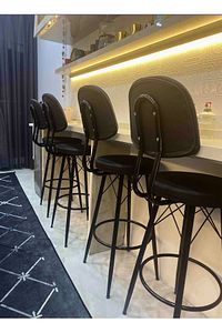 Yeni,Dolce Tasarım Bar Sandalyesi 65 cm Deri Döşeme.90 ile 99 cme kadar olan Ada&Masalara Uyumlu ürün fotoğrafı