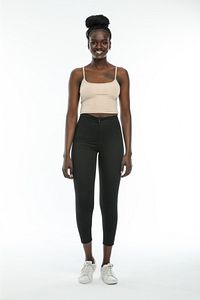 Kadın Bej Rengi Scuba Kumaş Ip Askılı Crop Top ürün fotoğrafı