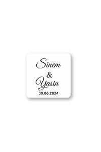 Kişiye Özel Kına-nişan-nikah-düğün Etiket-özel Kesim 50 Adet Şeffaf Sticker 3,5x3,5cm Kare Ks01-35 ürün fotoğrafı