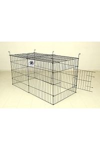 Köpek Kedi Çiti Kafesi 120cmx60cmx48cm I Tip Oyun Eğitim Alanı 8 Parça Panel Çit Siyah ürün fotoğrafı