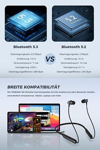 130 Saat Uzun Kullanım Süresi Sporcu Bluetooth Kulaklık Boyun Bantlı Ense Tipi Mıknatıslı Kablosuz ürün fotoğrafı