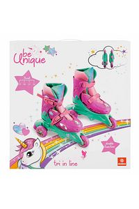 Çocuk Pembe Unicorn Desenli Inline 3 Tekerlekli Paten ürün fotoğrafı