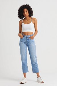 Kadın Ekru Scuba Kumaş İp Askılı Crop Top ürün fotoğrafı