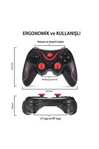 X3 Bluetooth Kablosuz Oyun Kolu Gamepad Telefon Tutucu Stand ürün fotoğrafı