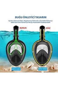 Tam Yüz Dalış Maskesi Buğu Önleyici Şnorkel Fullface Yüzücü Maskesi ürün fotoğrafı