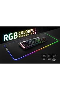 Rgb Mousepad 80x30 Cm 13 Farklı Renk Modu Su Geçirmez Oyuncu Gaming Xl Mausepad ürün fotoğrafı