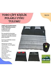 Masif -18 350 gr Gri Polarlı Yastıklı Çift Kişilik Uyku Tulumu Gri ürün fotoğrafı