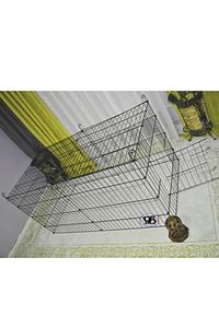 Köpek Kedi Çiti Kafesi 120cmx60cmx48cm I Tip Oyun Eğitim Alanı 8 Parça Panel Çit Siyah ürün fotoğrafı