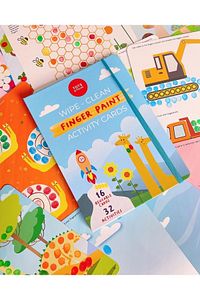 Wipe Clean Finger Paint Activity Cards - Silinebilir Parmak Boyası Kartları - Fingerprint Activities ürün fotoğrafı