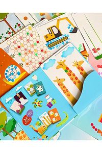 Wipe Clean Finger Paint Activity Cards - Silinebilir Parmak Boyası Kartları - Fingerprint Activities ürün fotoğrafı